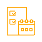 Checklist and calendar icon, representing project management