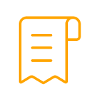 Paper receipt icon, representing client invoice