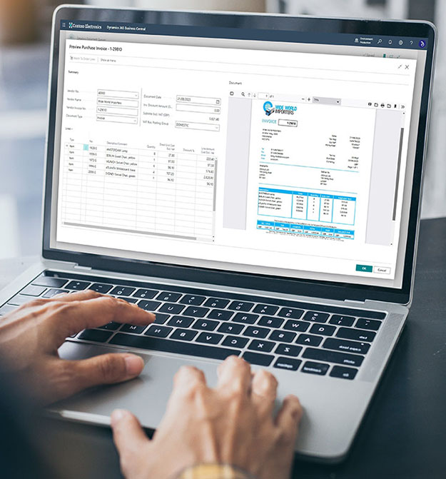 Zetadocs AP Automation on laptop screen, for AP automation on Business Central webinar thumbnail