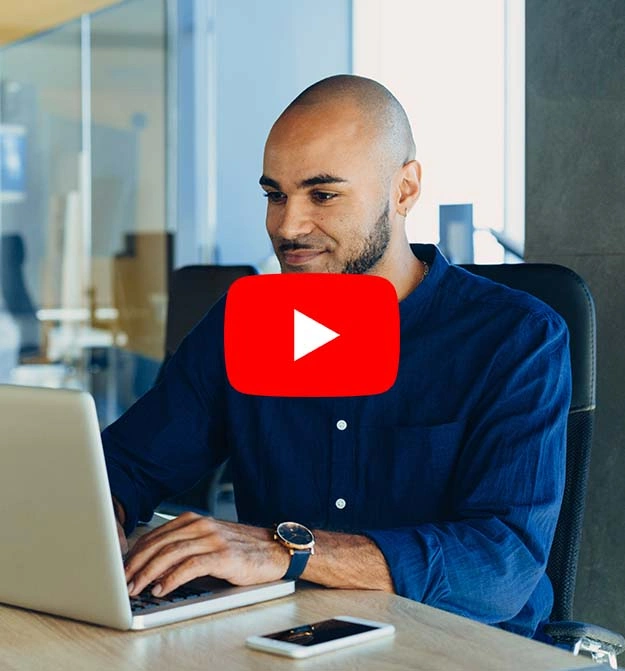 Man At Desk using Zetadocs AP Automation on Business Central